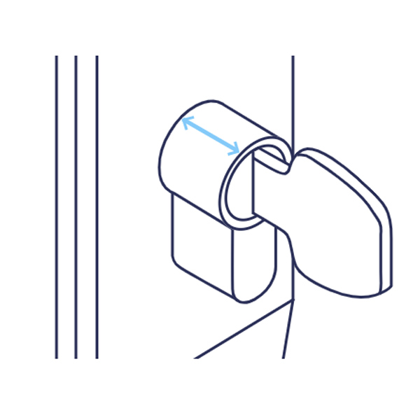 Measuring the distance from the trim plate to edge of cylinder