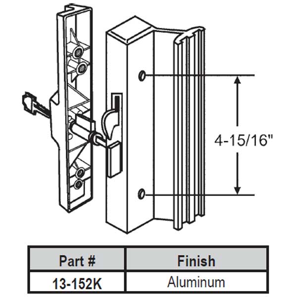 Patio Door Handle Aluminum 13152K Window and Door Parts
