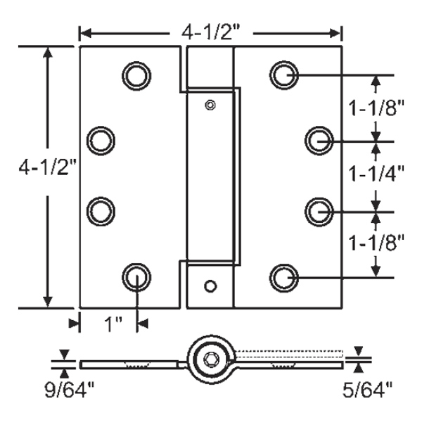 Steel Spring Door Hinge 56-316USP | Window and Door Parts