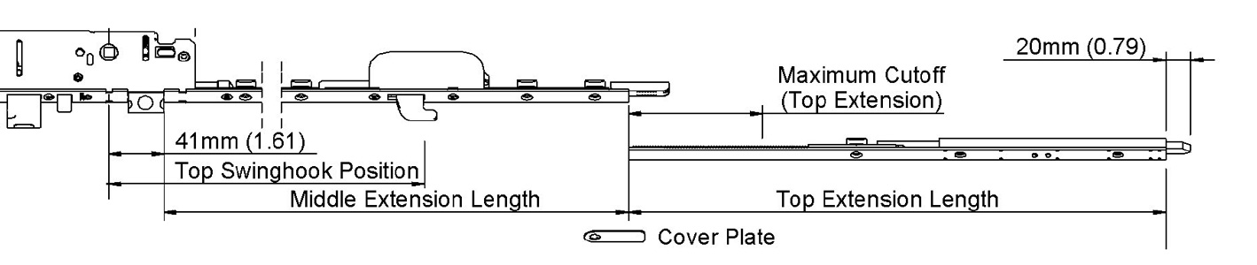 Hoppe Swinghook shootbolt top extension lock