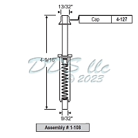 Bi Fold Closet Door Pin Assembly 1-108 1