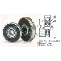 Precision Bearing Wheel SS Outer Ring w/ Axel 11-212A 1