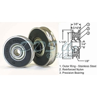 Precision Bearing Wheel SS Outer Ring w/ Axel 11-214A 1