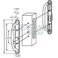 Amesbury Patio Door Handle Keyed 13-341BK 1