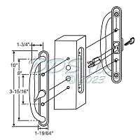 Amesbury Sliding Door Handle w/ Key 13-341ABK-1.75 1