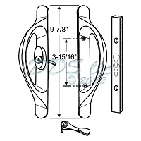 Amesbury Truth Allure Patio Door Handle Set Keyed 13-372-3K 1