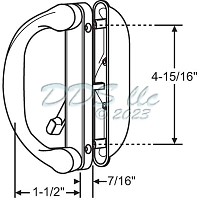 Involute Interlock Sliding Door Handle Silver 13-473SV 1
