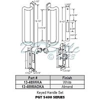 PGT 5400 Sliding Door Handle Set 13-489MADKA