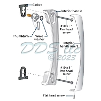 Pella Interior Sliding Door Handle Black LH 13-513LH-BI 2