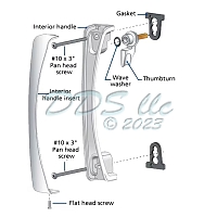 Pella Interior Sliding Door Handle Black RH 13-513RH-BI 2