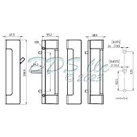 Interlock Crest 200 Series Sliding Door Handle Set 13-738W 1