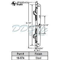 Patio Door Mortise Lock Stainless Steel 2 Point 16-574ss 1