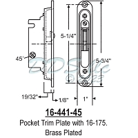 Truth Sliding Patio Door Mortise Lock 16-441-45 1