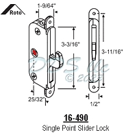 Interlock Roto Sliding Door Mortise Lock 16-490 1