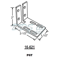 PGT Sliding Door Fixed Panel Bracket 16-621 1