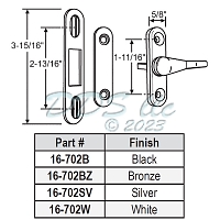 PGT Sliding Door Thumb Turn Latch 16-702B 1