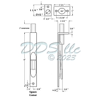 Door Flush Bolt Polished Brass 19-362001-PB 1