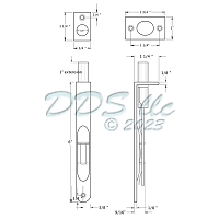 Door Flush Bolt Round Corner Polished Brass 19-362002-PB 2