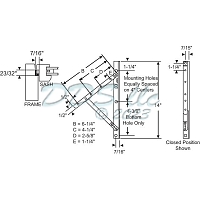 Truth 13.44 Awning Hinge Assembly LH 28-14-14LHSS 1