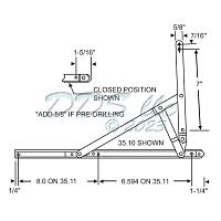 16-1/8" Egress/Washability 4-Bar Hinge 224ss Series 28-16.2-02 1