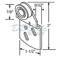 Wood Closet Door By-Pass Hanger Concave Wheel 3-107s
