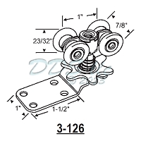 Wood Closet Bi Pass Door Hanger 3-126