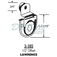 Closet Hanger Flat Wheel 3-185 1