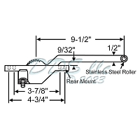 Rear Mount Casement Operator Black 36-444-10