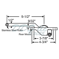 Rear Mount Casement Operator Black 36-445-10
