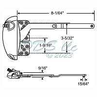 Roto Split Arm Casement Window Operator 36-511W-XD 1