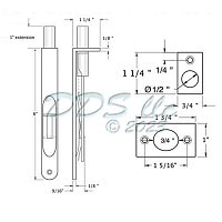 Door Flush Bolt 19-362002-ORB 1