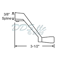 Casement Window Crank Handle 3/8 Inch Spline 37-212W 1