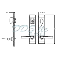 Trilennium Rectangle Multipoint Door Handle Set 40073-BL-SC1 2