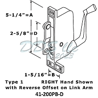 Pan American Awning Operator RH 41-200PB D Pan American Awning Operator RH 41-200PB D