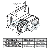 Plastic Dual Action Window Ventlock White 50-2005RHBEW 1
