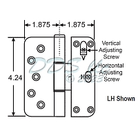 Truth Adjustable Door Hinge LH Polished Brass 56-147PBLH-NRP