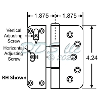 Truth Adjustable Door Hinge RH Polished Brass 56-147PBRH-NRP