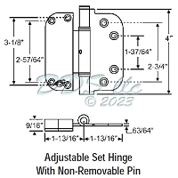 Columbus 2-D Adjustable Set Hinge 56-224W 1