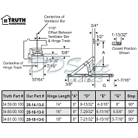 14" Stainless Steel Hinge Anderberg 601 Series 28-14-13-0 1
