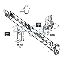 64-841 Series Ribbed Inverted Window Balance 64-841-22B-19Q 1