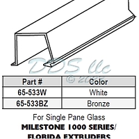 Snap In Vinyl Glazing Bead 65-533W 1