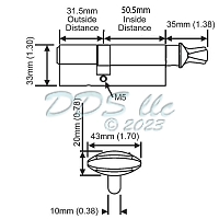 Hoppe 90 degree Key Cylinder 11707768 1