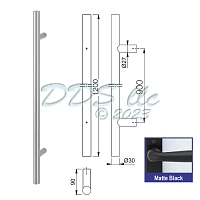 Hoppe E5011 Matte Black Door Pull Handle 11797964