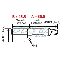 Hoppe 90 degree Key Cylinder 3637040 1