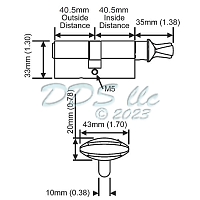 Hoppe 90 degree Key Cylinder 3738545 1