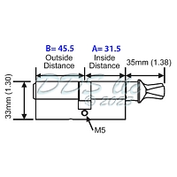 Hoppe 90 degree Key Cylinder 3833833