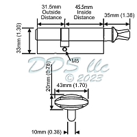 Hoppe 90 degree Key Cylinder 3833841 1