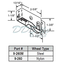 Patio Door Roller Steel 9-260M