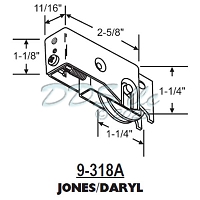 Jones - Daryl Sliding Door Roller 9-318A 1