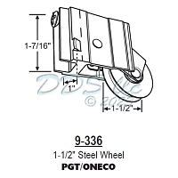 PGT - Oneco Sliding Patio Door Roller 9-336 1